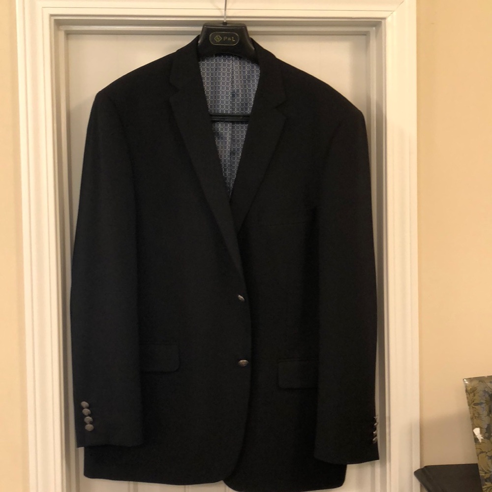 Pierre Laurant black blazer jacket sport coat 44R